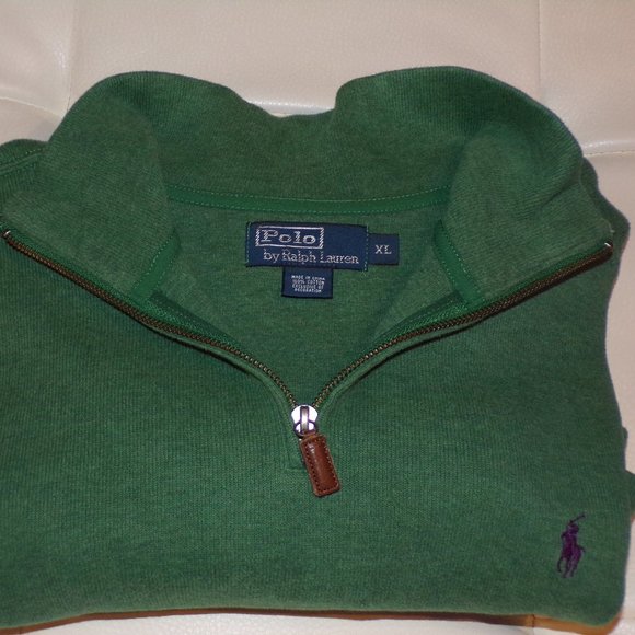 Polo Ralph Lauren Quarter Zip Sweater - XL Green - Picture 6 of 7